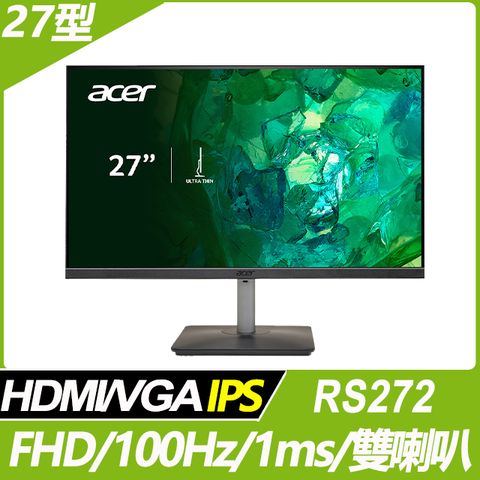 Acer RS272 護眼抗閃螢幕(27型/FHD/HDMI/VGA/IPS)
