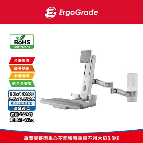 ErgoGrade 壁掛式螢幕坐站兩用雙旋臂互動工作站(EGOEW20Q)