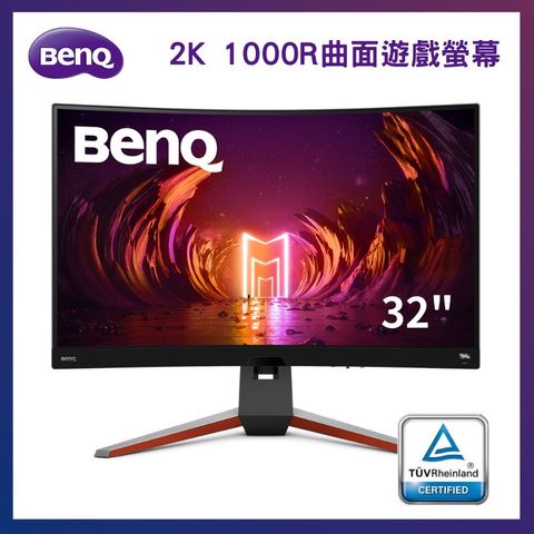 BenQ 32型 MOBIUZ 2K 1000R曲面電競遊戲螢幕 顯示器 EX3210R