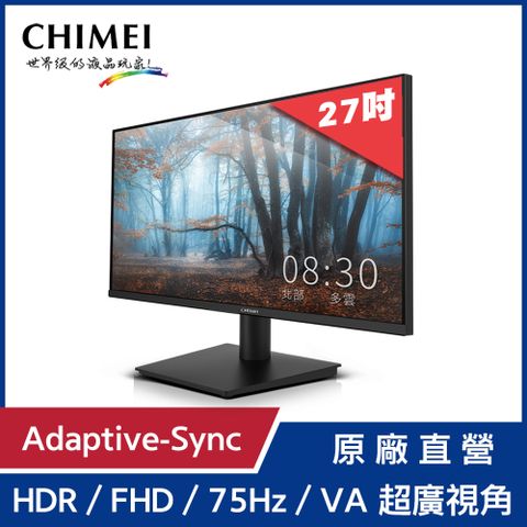 【CHIMEI奇美】FHD窄邊框螢幕 ML-27P20F (27型/FHD/75Hz/5ms/VA)