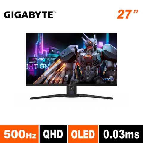 技嘉FO27Q5P 27型 電競螢幕(27型/2K/QHD/500Hz/0.03ms/QD-OLED/DP2.1/HDMI2.1)