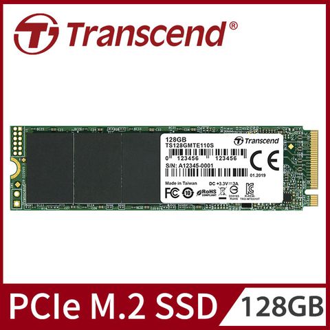 ★TLC顆粒五年保★【Transcend 創見】128GB MTE110S M.2 2280 PCIe Gen3x4 SSD固態硬碟(單面打件) (TS128GMTE110S)