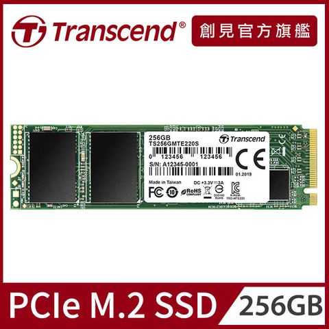 Transcend 創見 256GB MTE220S M.2 2280 PCIe Gen3x4 SSD固態硬碟 (TS256GMTE220S)