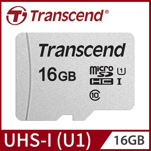 Transcend 創見】16GB USD300S microSDHC UHS-I U1記憶卡,附轉卡