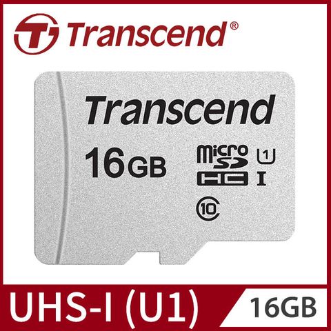 【Transcend 創見】16GB USD300S microSDHC UHS-I U1記憶卡,附轉卡 (TS16GUSD300S-A)