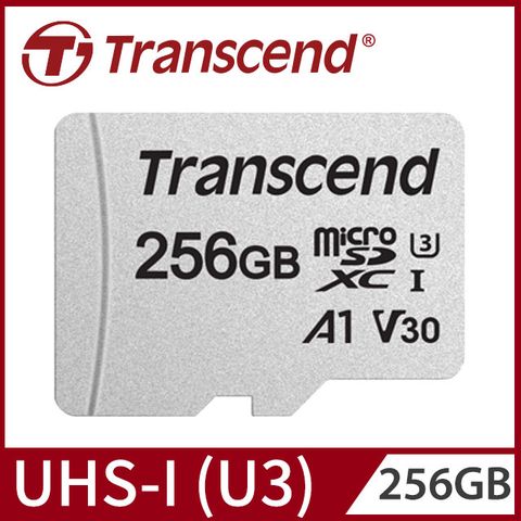 【Transcend 創見】256GB USD300S microSDXC UHS-I U3(V30/A1)記憶卡,附轉卡 (TS256GUSD300S-A)