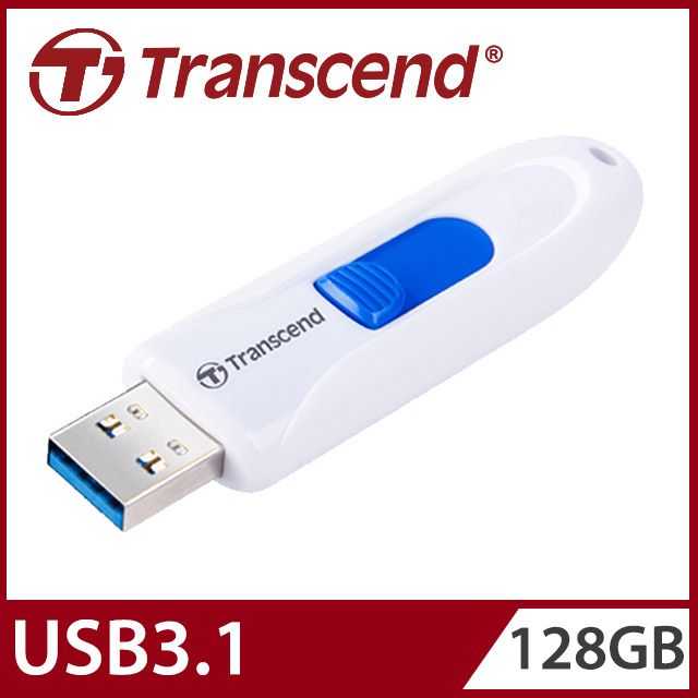 Transcend 創見 128GB JetFlash790 USB3.1隨身碟-典雅白 (TS128GJF790W)