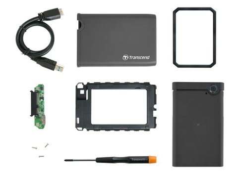 【Transcend 創見】StoreJet 25CK3 USB3.1軍規抗震2.5吋SSD/HDD外接盒(含工具組)