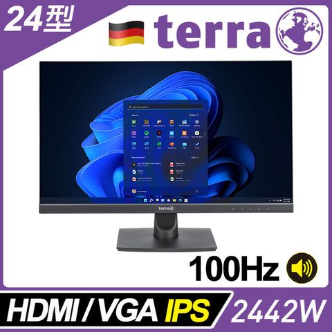 Terra 2442W 抗藍光螢幕(24型/FHD/100Hz/喇叭/IPS)