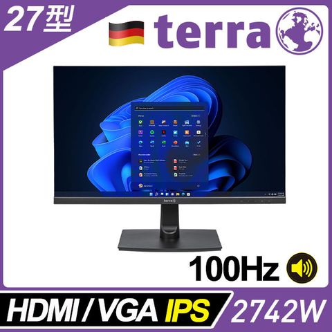 Terra 2742W窄邊螢幕(27型/FHD/喇叭/IPS)
