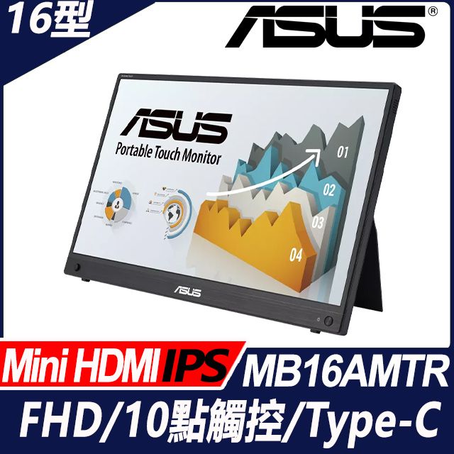 ASUS 華碩  MB16AMTR 可攜式螢幕(16型/FHD/Mini HDMI/喇叭/IPS/Type-C)