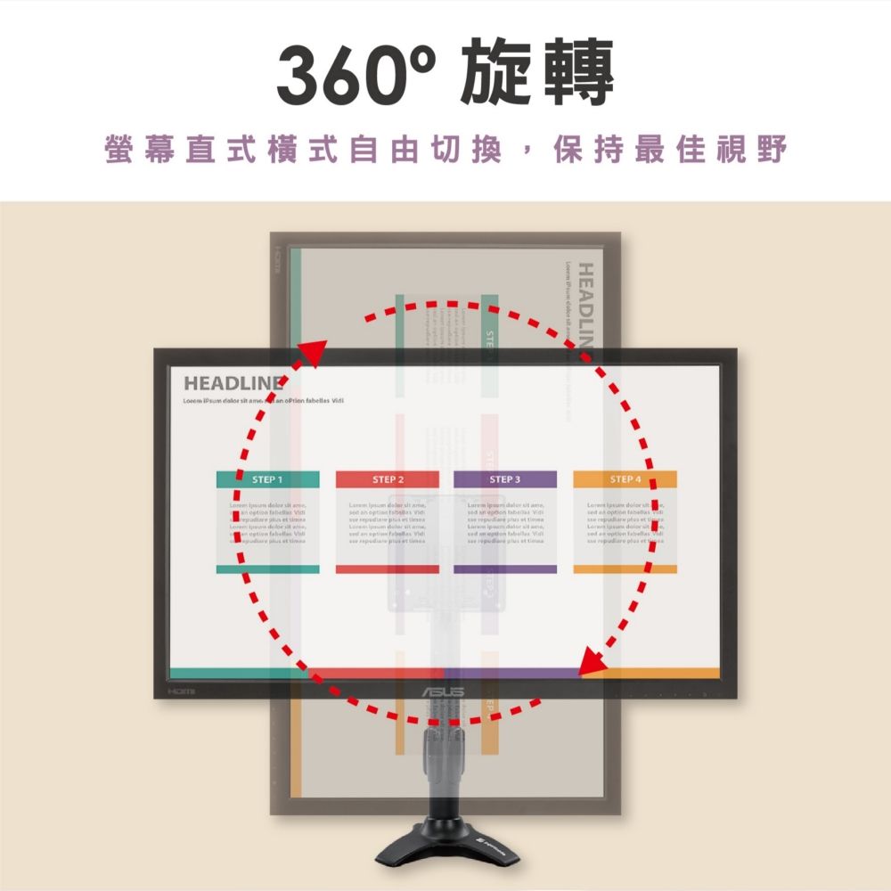 360°旋轉螢幕直式橫式自由切換,保持最佳視野HEADLINE       fabelle STEP 1   STHEADLINSTEP 2    ame       ameSTEP 3   ame       STEP    s an