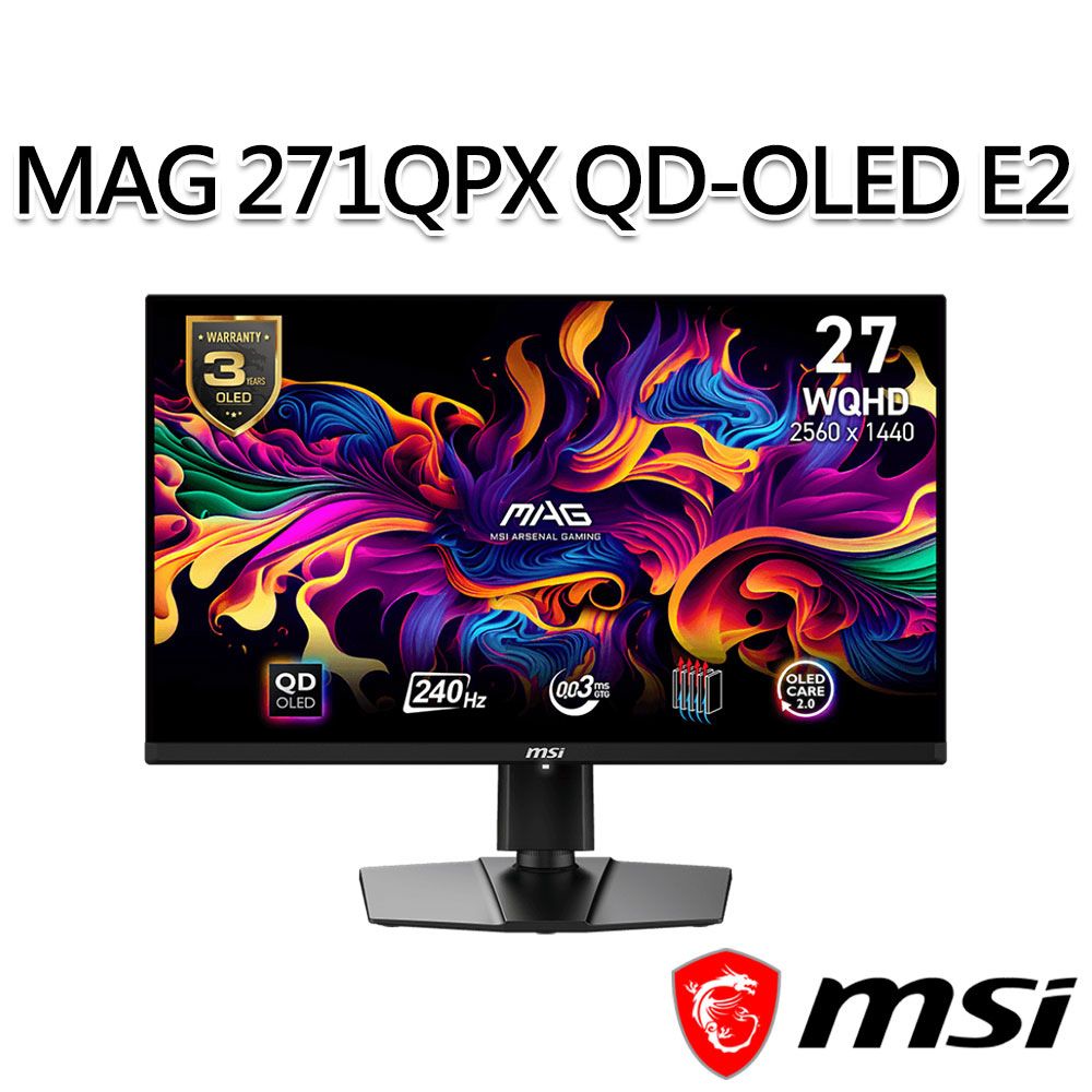 MSI 微星  MAG 271QPX QD-OLED E2 26.5吋 電競螢幕