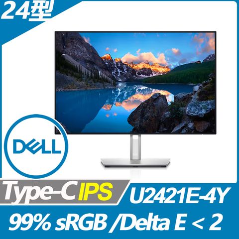 DELL U2421E-4Y 24吋IPS窄邊框螢幕(24型/WUXGA/16:10/HDMI/IPS/Type-C)