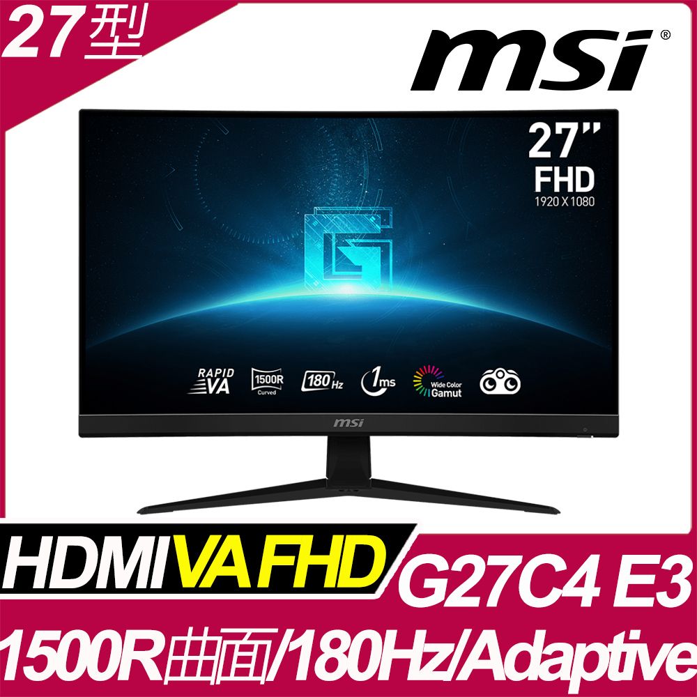 MSI 微星  G27C4 E2 曲面電競螢幕