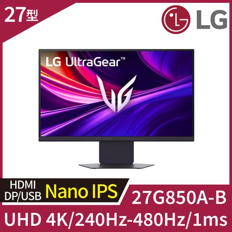 LG 27G850A-B Nano IPS Black遊戲顯示器 (27型/4K/240Hz/1ms/DP2.1)