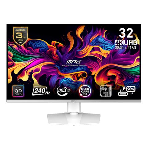 MSI MPG 321URXW QD-OLED HDR平面電競螢幕 (32型/4K/240Hz/0.03ms/QD-OLED/Type-C)