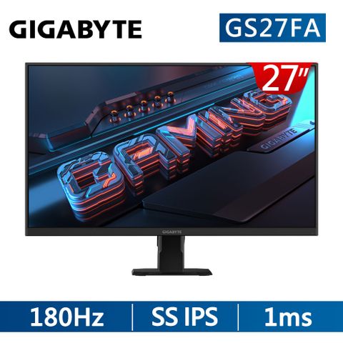GIGABYTE 技嘉 GS27FA 電競螢幕(27型/FHD/180Hz/1ms/HDMI/DP/IPS)