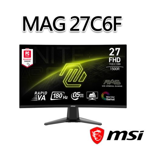 MSI 微星 MAG 27C6F 27吋 曲面電競螢幕