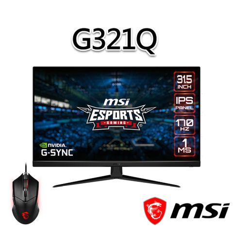 MSI 微星 【滑鼠組】G321Q 31.5吋 電競螢幕(31.5/2560x1440/16:9/170Hz)