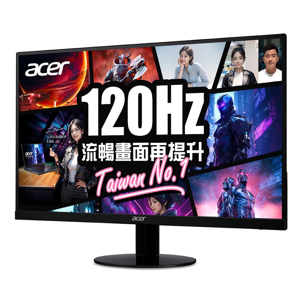 ACER 宏碁 SA240Y G0 護眼螢幕(24型/FHD/120Hz/HDMI/喇叭/IPS)