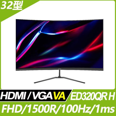 Acer ED320QR H 抗閃系列螢幕(32型/FHD/100Hz/1ms/VA)