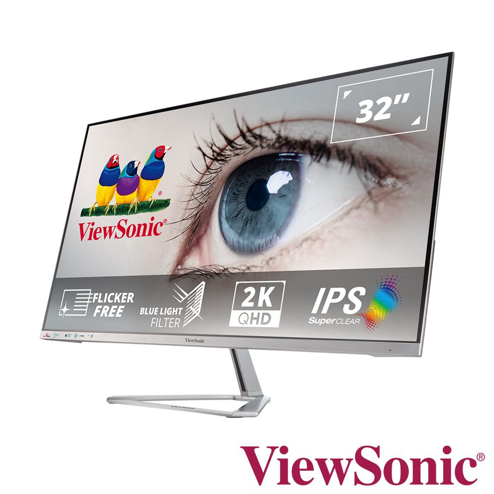 ViewSonic 優派  32型 IPS QHD無邊框螢幕(VX3276-2K-mhd-2)