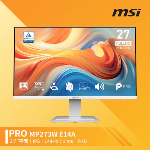 MSI 微星PRO MP273W E14A 美型螢幕(27型/FHD/HDMI/IPS/1ms/144Hz)