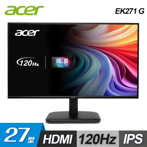 ACER 宏碁 【ACER 宏碁】EK271 G 27型 IPS 120hz 電腦螢幕