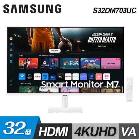 Samsung 三星 【SAMSUNG 三星】32型 S32DM703UC 4K 智慧聯網螢幕