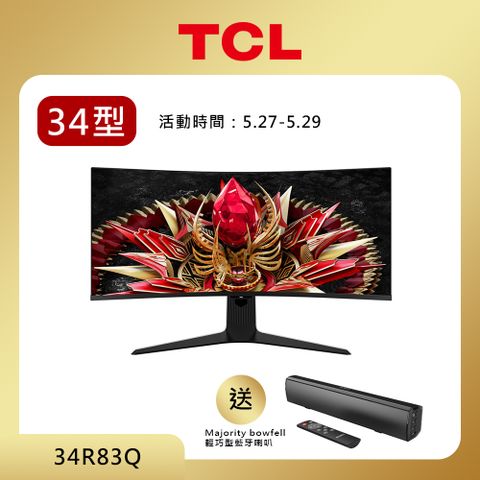 TCL 34吋 34R83Q QD-Mini LED電競顯示器