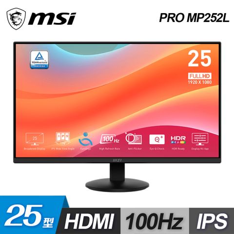 MSI 微星 PRO MP252L 25型 IPS 美型螢幕