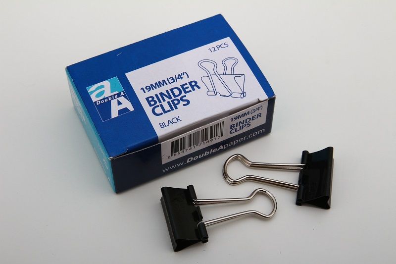 aDouble AA19MM 3/4BINDERCLIPSBLACK12 PCS19MM ()BINDER CLIPSwww.DoubleApaper.com