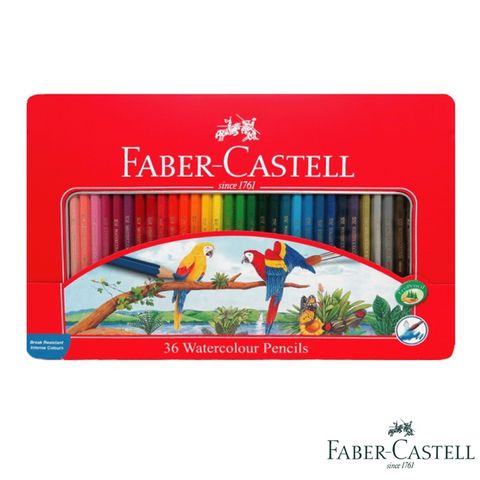 ★最用心的成長文具★Faber-Castell 紅色系 水性色鉛筆36色(精緻鐵盒)