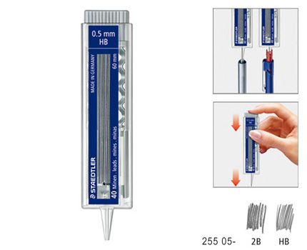 STAEDTLER 施德樓 40入按鍵式自動筆芯HB 0.5mm MS25505(2入)