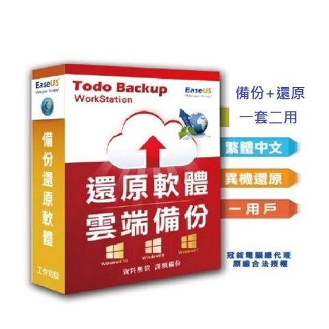 EaseUS Todo Backup全球熱銷千萬套備份軟體(1台)(終身免費升級版本)