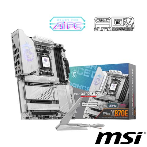 MSI 微星 MPG X870E EDGE TI WIFI 主機板+AMD Ryzen 5-7600 3.8GHz 6核心 中央處理器