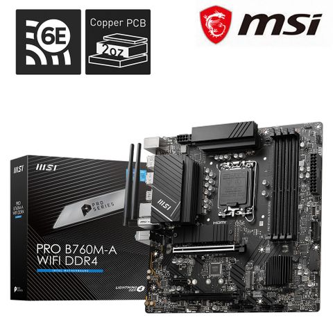 MSI 微星 PRO B760M-A WIFI DDR4 主機板