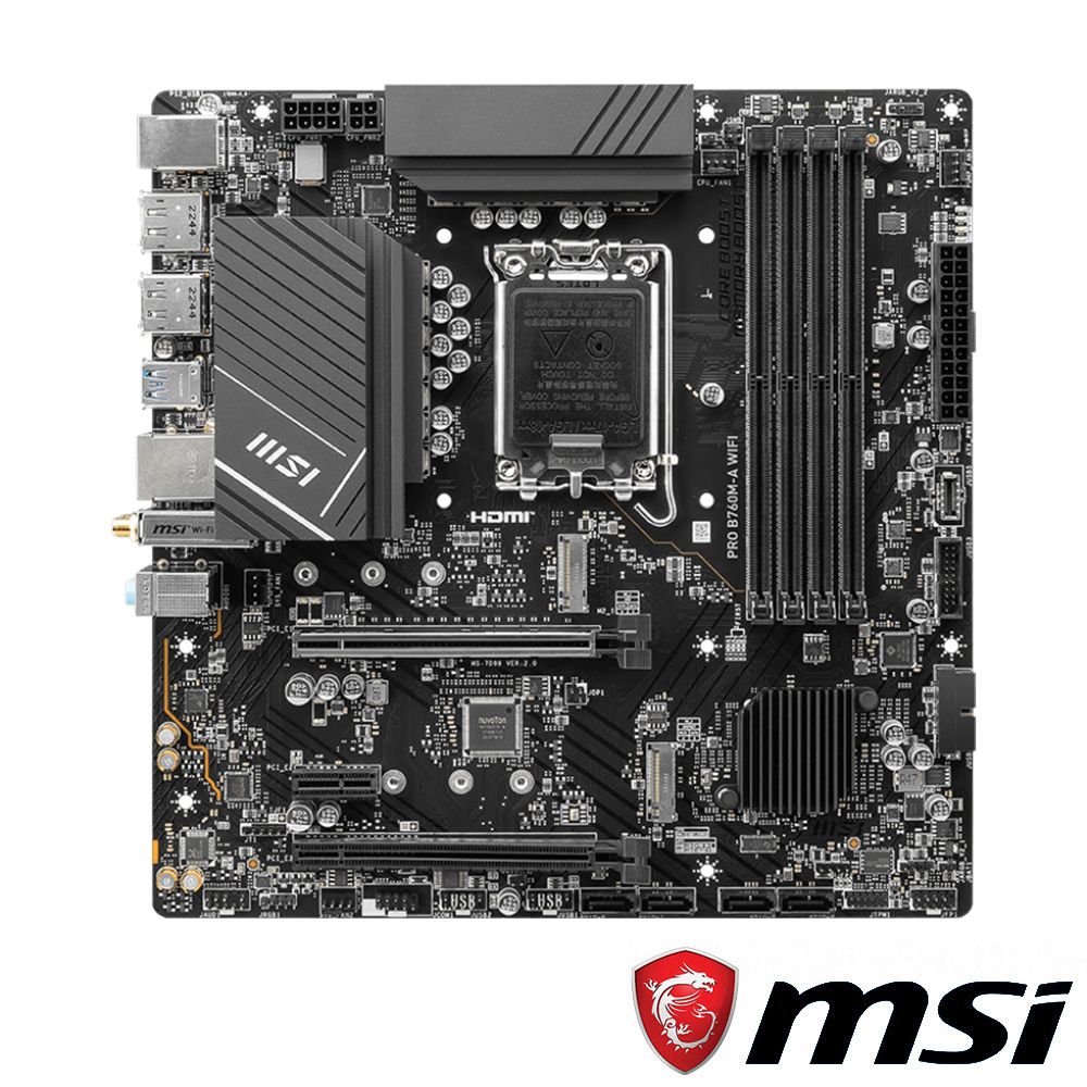 MSI 微星  PRO B760M-A WIFI 主機板