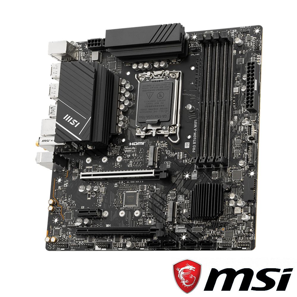 MSI 微星  PRO B760M-A WIFI 主機板