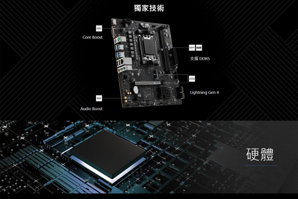 Core BoostAudio Boost獨家技術支援DDR5Lightning Gen 4硬體