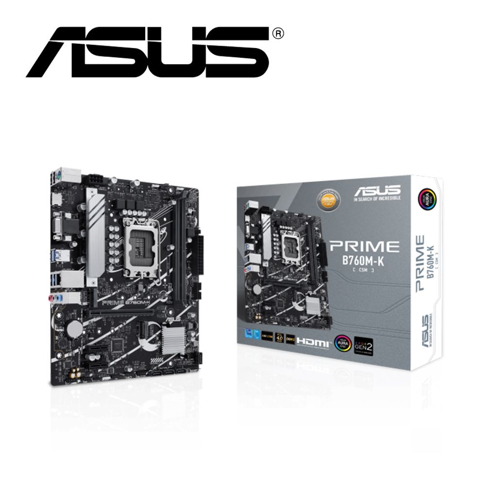 ASUS 華碩  PRIME B760M-K-CSM 主機板+威剛 D5 8G/4800 記憶體