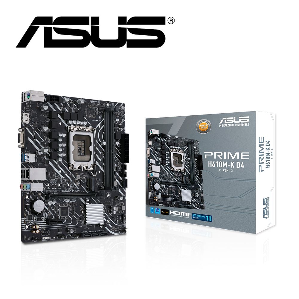 ASUS 華碩  PRIME H610M-K D4-CSM 主機板+KIOXIA Exceria G2 1TB M.2 SSD(M+S 組合包)