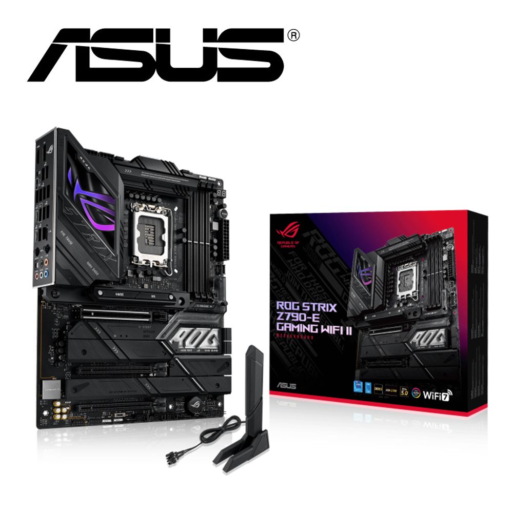 ASUS 華碩  ROG STRIX Z790-E GAMING WIFI II 主機板+威剛 D5 16G*2/5600 Lancer 白(Z790組合包)