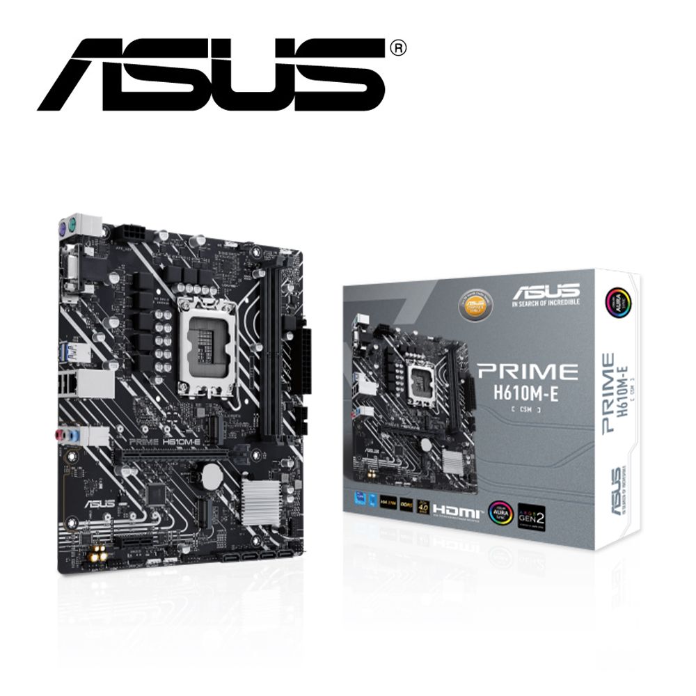 ASUS 華碩  PRIME H610M-E-CSM 主機板+威剛 D5 8GB 4800 DDR5 記憶體(組合1-3)