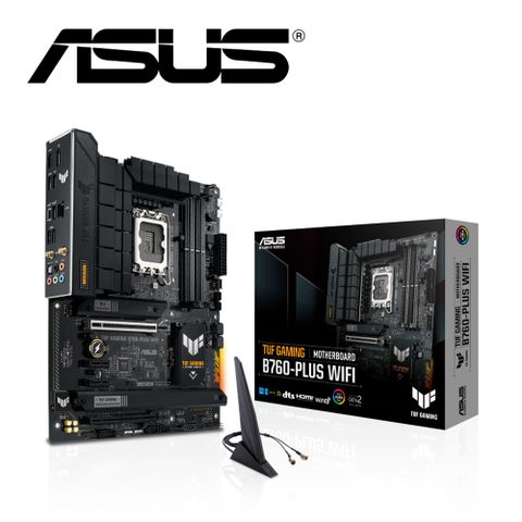 ASUS 華碩 TUF GAMING B760-PLUS WIFI 主機板+威剛 D5 16G*2/5600 Lancer 白 記憶體(組合3-2)