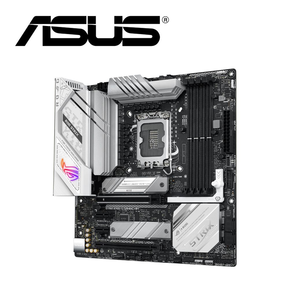 ASUS 華碩  ROG STRIX B760-G GAMING WIFI 主機板+威剛 D5 16G*2/5600 Lancer 白 記憶體(組合4-2)