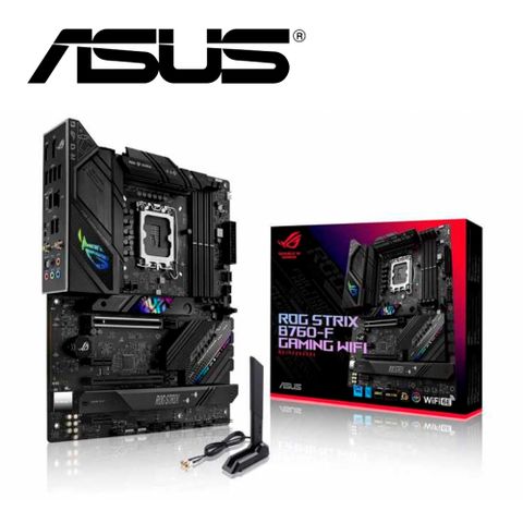 ASUS 華碩 ROG STRIX B760-F GAMING WIFI 主機板+威剛 D5 16G*2/5600 Lancer 白 記憶體(組合6-2)