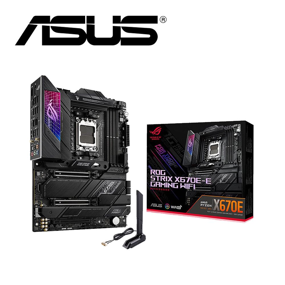 ASUS 華碩 ROG STRIX X670E-E GAMING WIFI 主機板+AMD R7 7800X3D盒【8核/16緒】(M+C組合包)