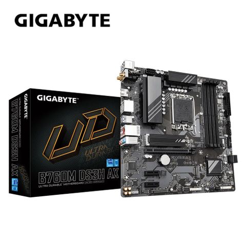 GIGABYTE 技嘉 B760M DS3H AX 主機板+威剛 D5 8G/4800 記憶體